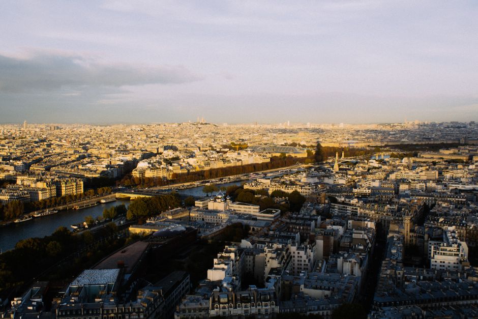 Paris rooftops and the Seine