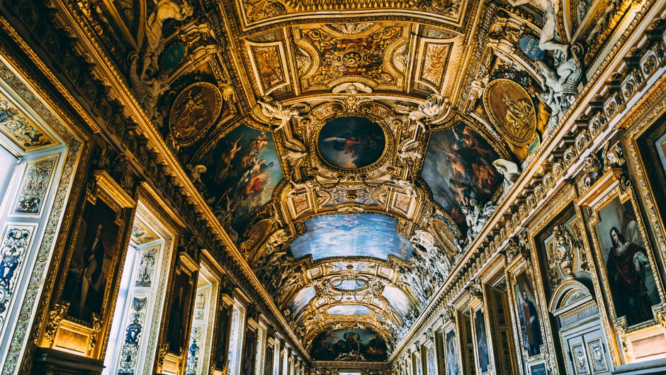 The gilded Galerie d’Apollon at the Louvre