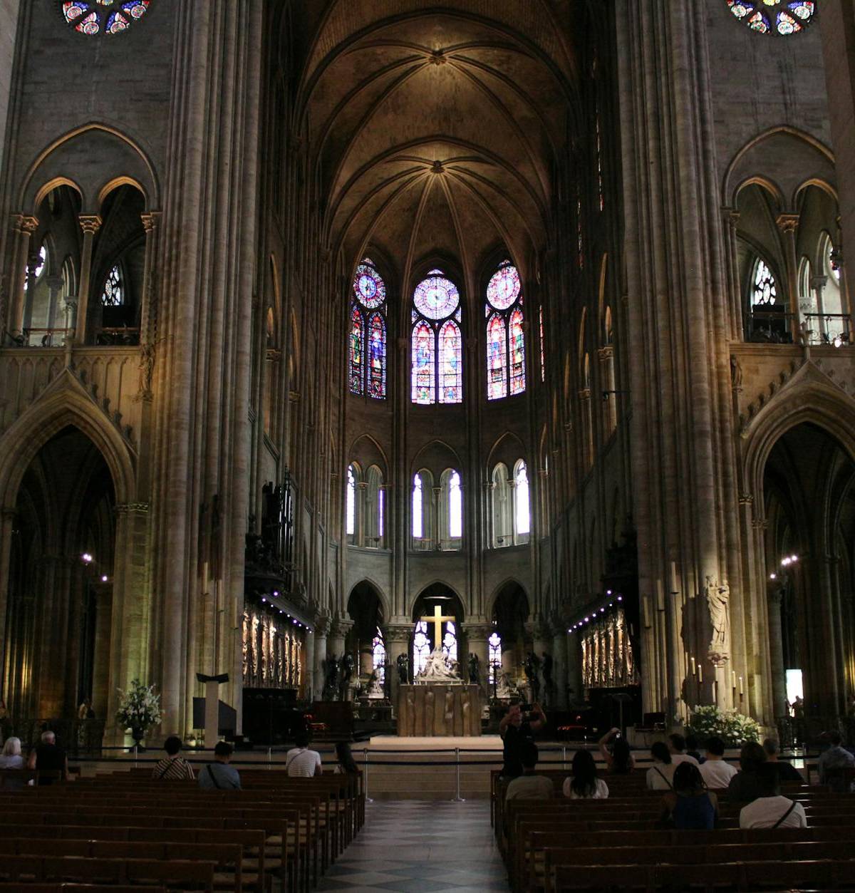 The nave of a Gothic church