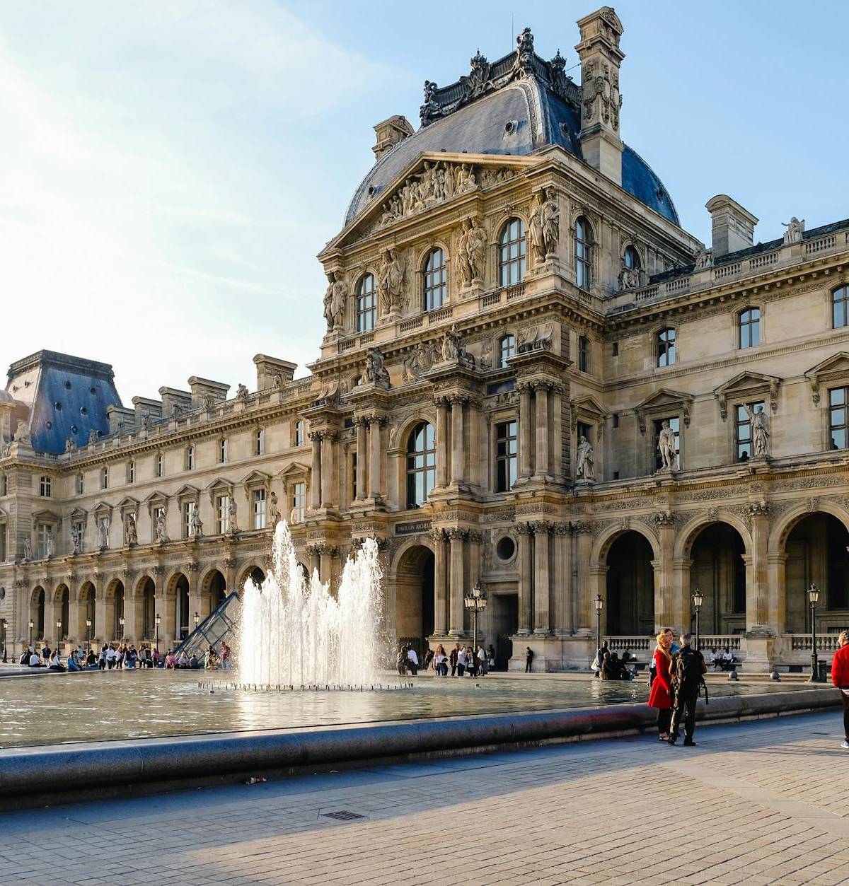 The Louvre courtyard and fountain
