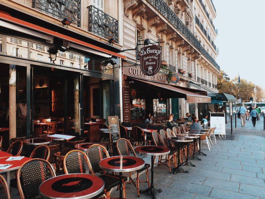 Outdoor tables at a Paris restaurant