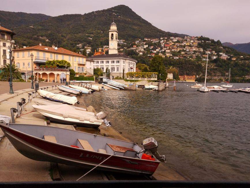 Boats along the Lake Como waterfront