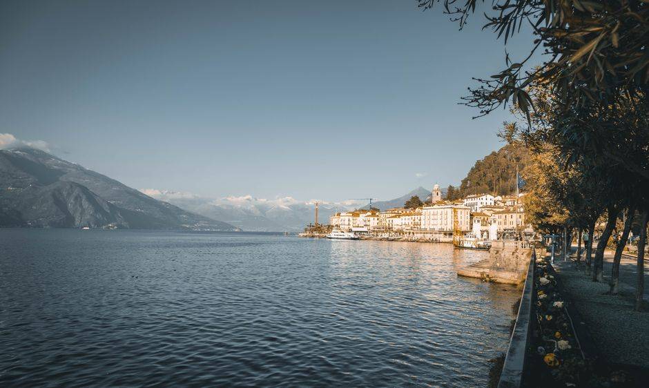 A lakeside street on Lake Como