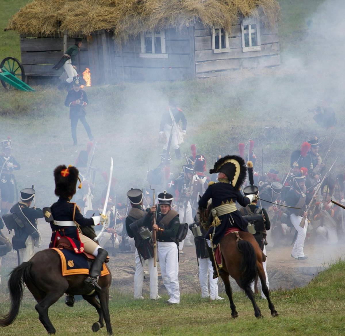 A historical cavalry reenactment, illustrative photograph