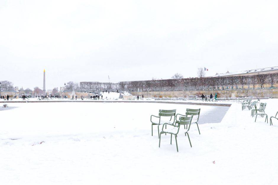 The Tuileries Garden under snow