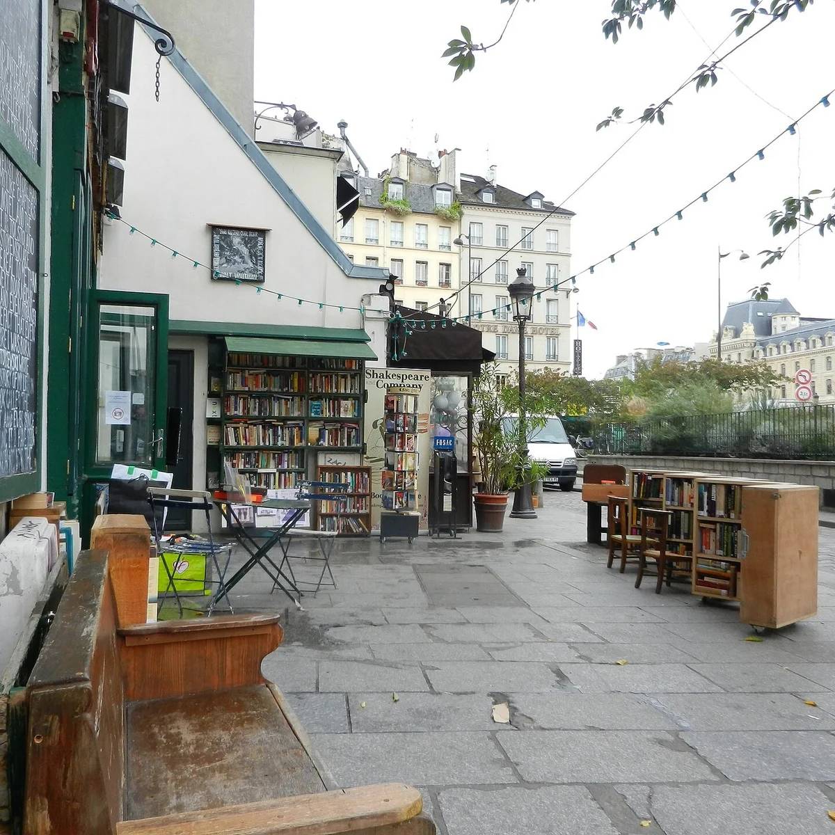 The terrace outside Shakespeare and Company