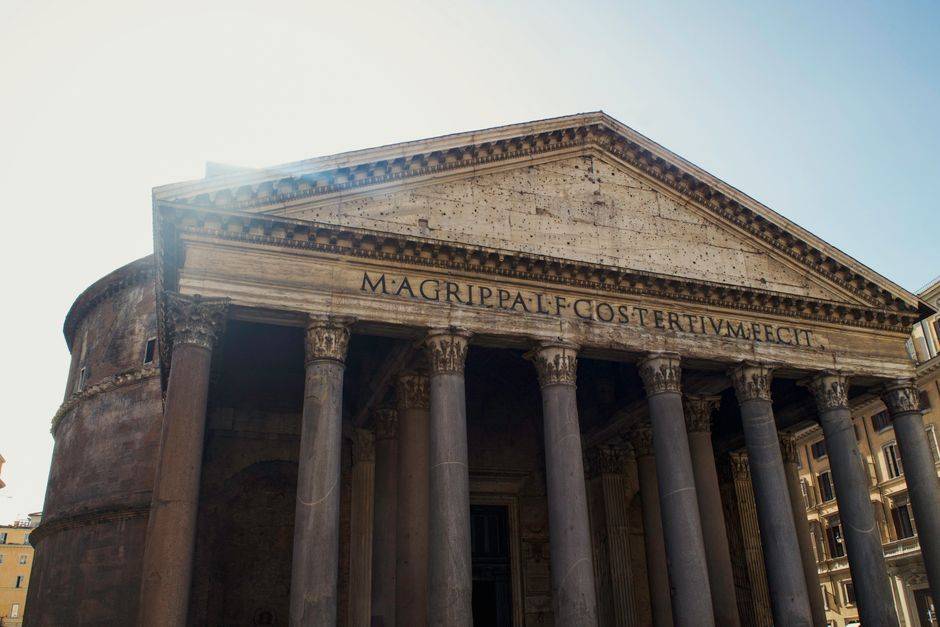 The façade of the Pantheon in Rome