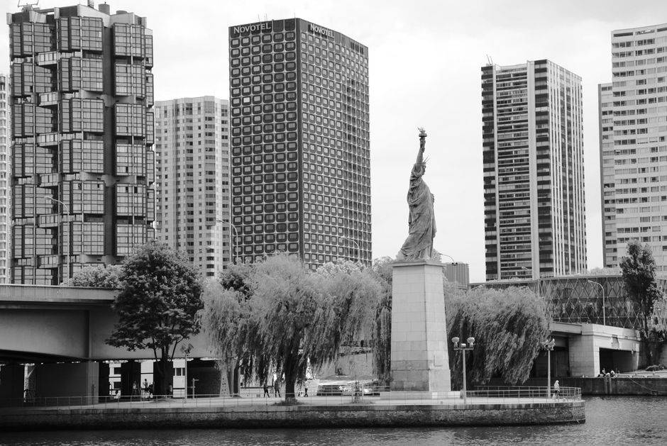 The Statue of Liberty replica on Île aux Cygnes in Paris