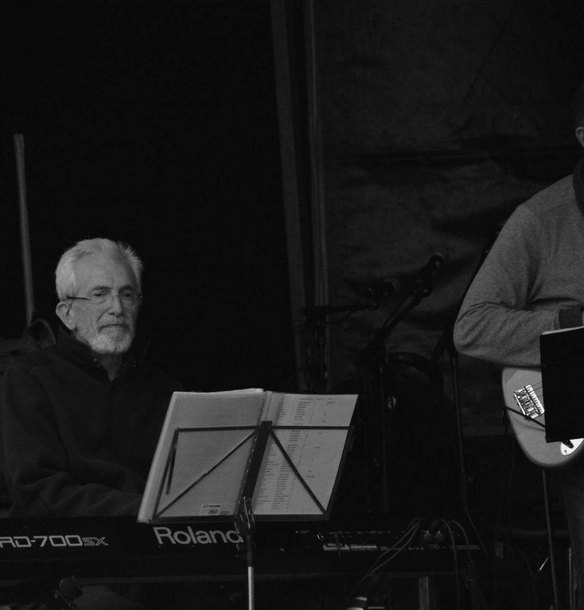 Jazz musicians in black and white, illustrative photograph